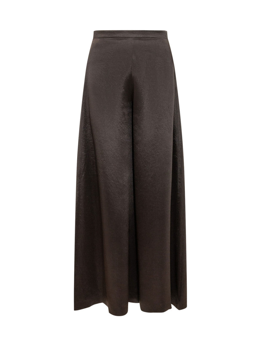 Brown Loose Flat Front Pants 1