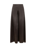 Brown Loose Flat Front Pants 1