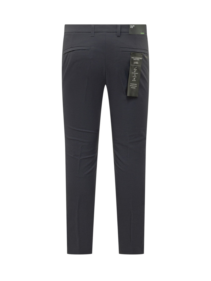 Blue Slim Flat Front Pants 3