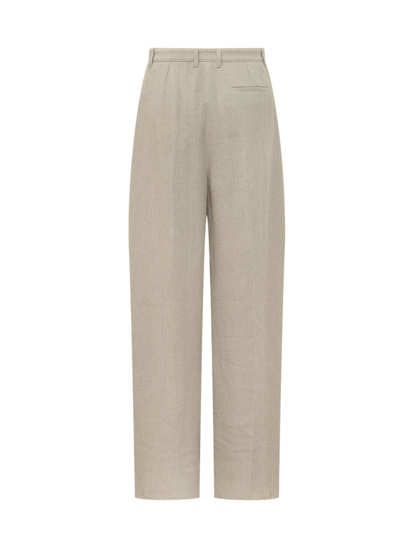 Beige  Regular Flat Front Pants 2