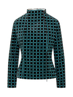 Black Geometric Mock Collar Jacket 1
