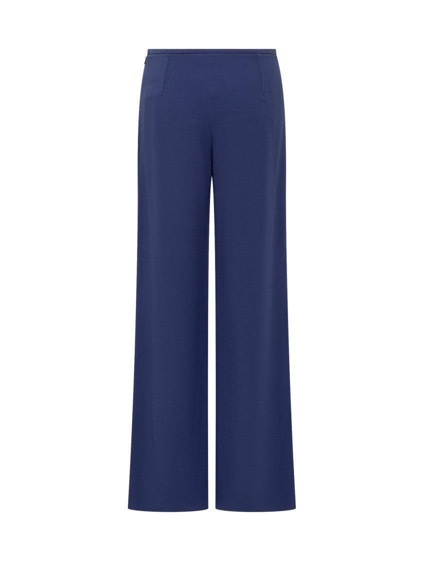 Blue Relaxed Flat Front Pants 2