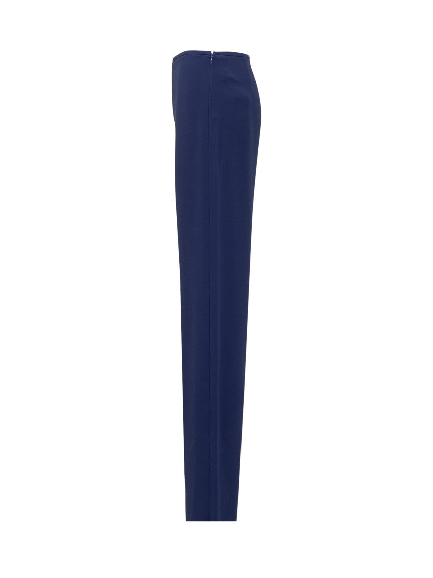 Blue Relaxed Flat Front Pants 3