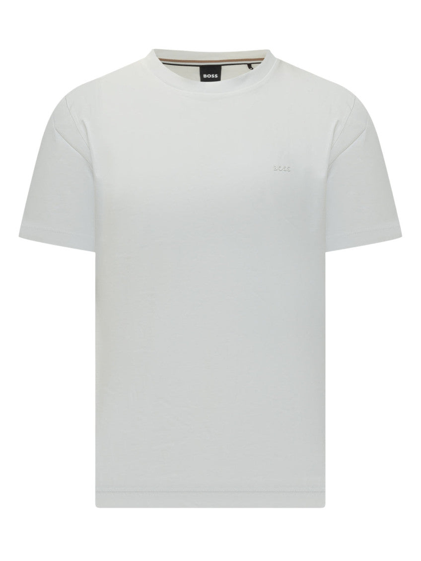 White Solid Crew Neck T-Shirt 1