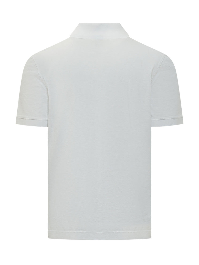 White Solid Shirt Collar T-Shirt 2