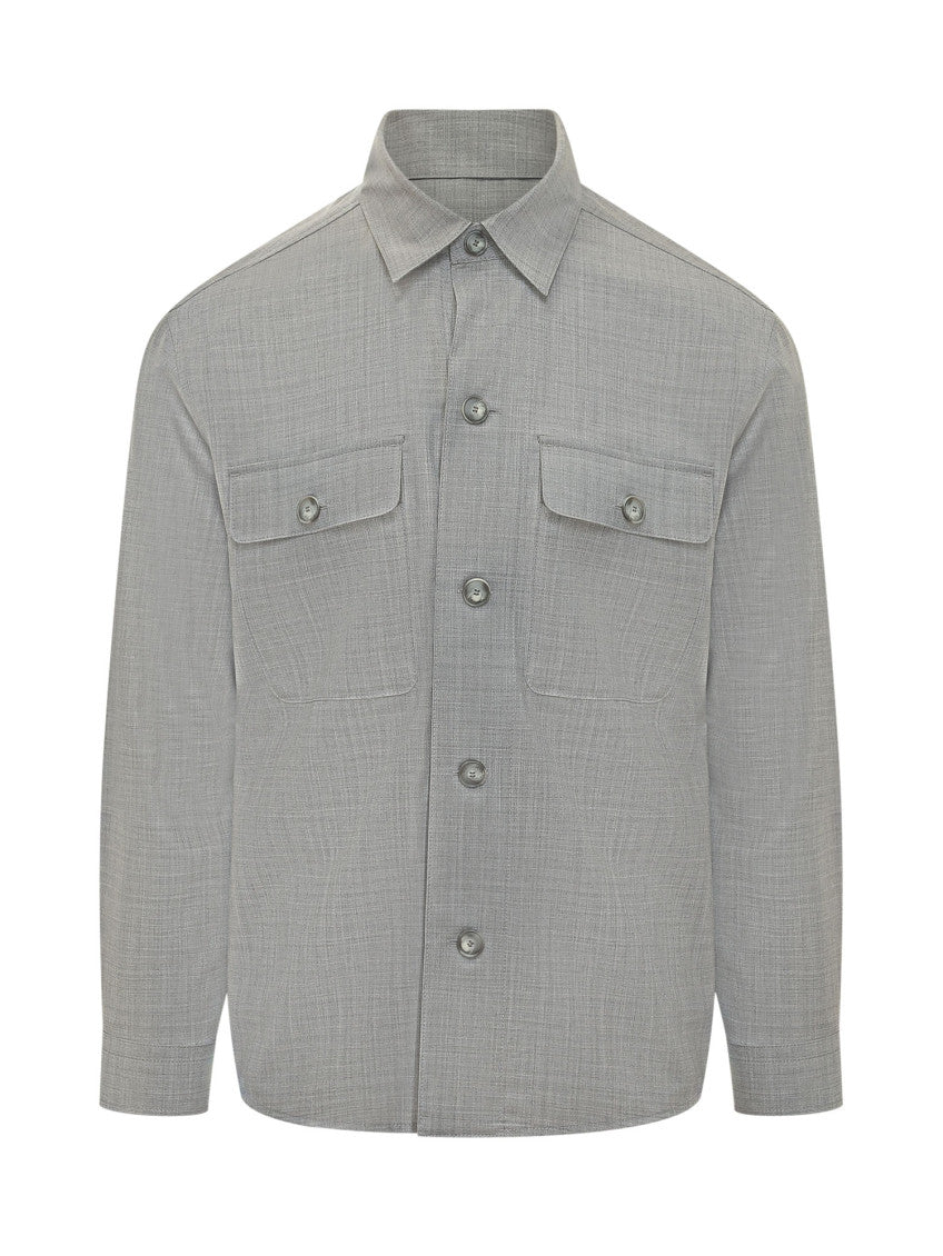 Grey Regular Solid Shirt 1