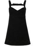 Black Bow-neckline Tweed Minidress 1