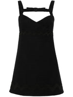 Black Bow-neckline Tweed Minidress 1