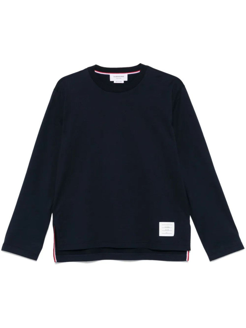 Navy Blue Long Sleeves Cotton T-Shirt 1