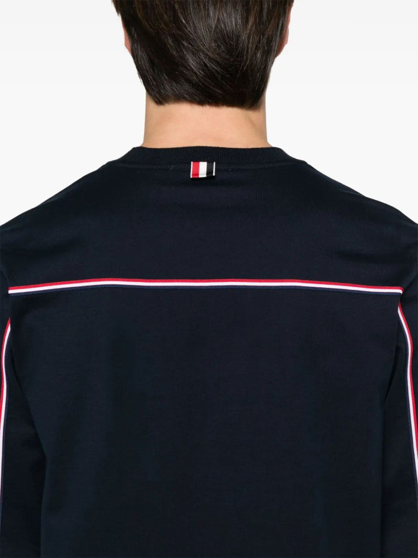 Navy Blue Long Sleeves Cotton T-Shirt 4