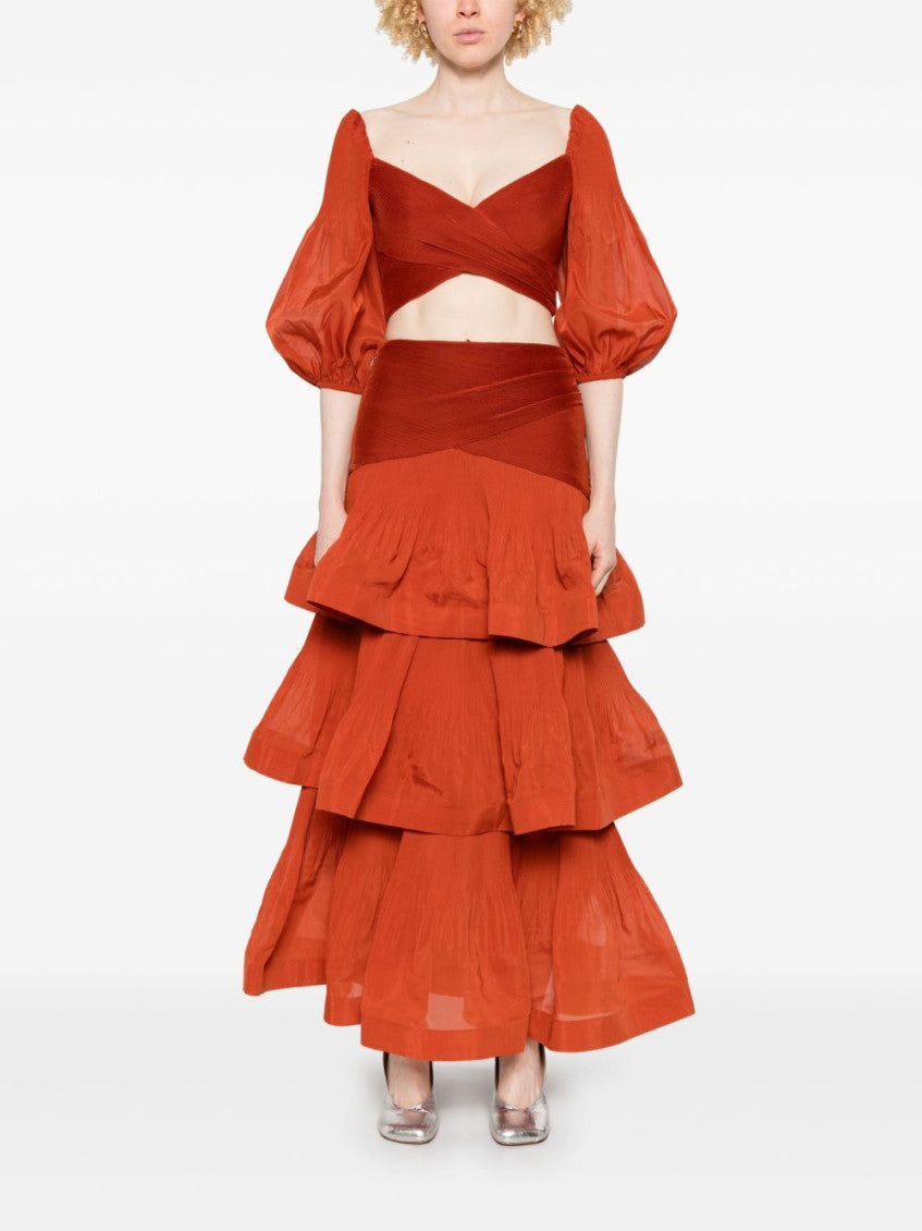 Red Pleated Top 2