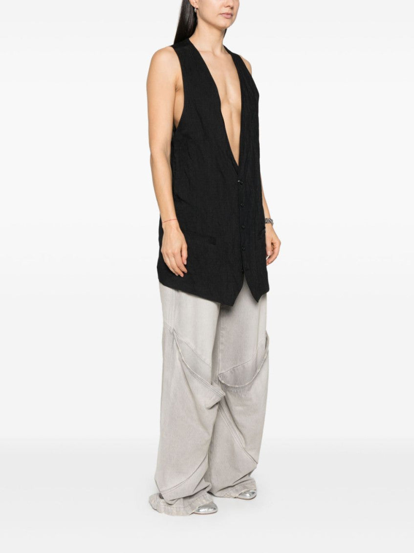 Black Deep-neck vest 5