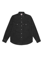 Black Long Sleeves Denim Shirt 1