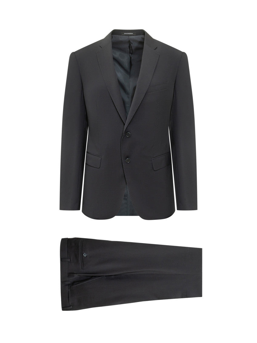 Black Notched Lapel Suit 1