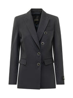 Navy Solid Notched Lapel Blazer 1