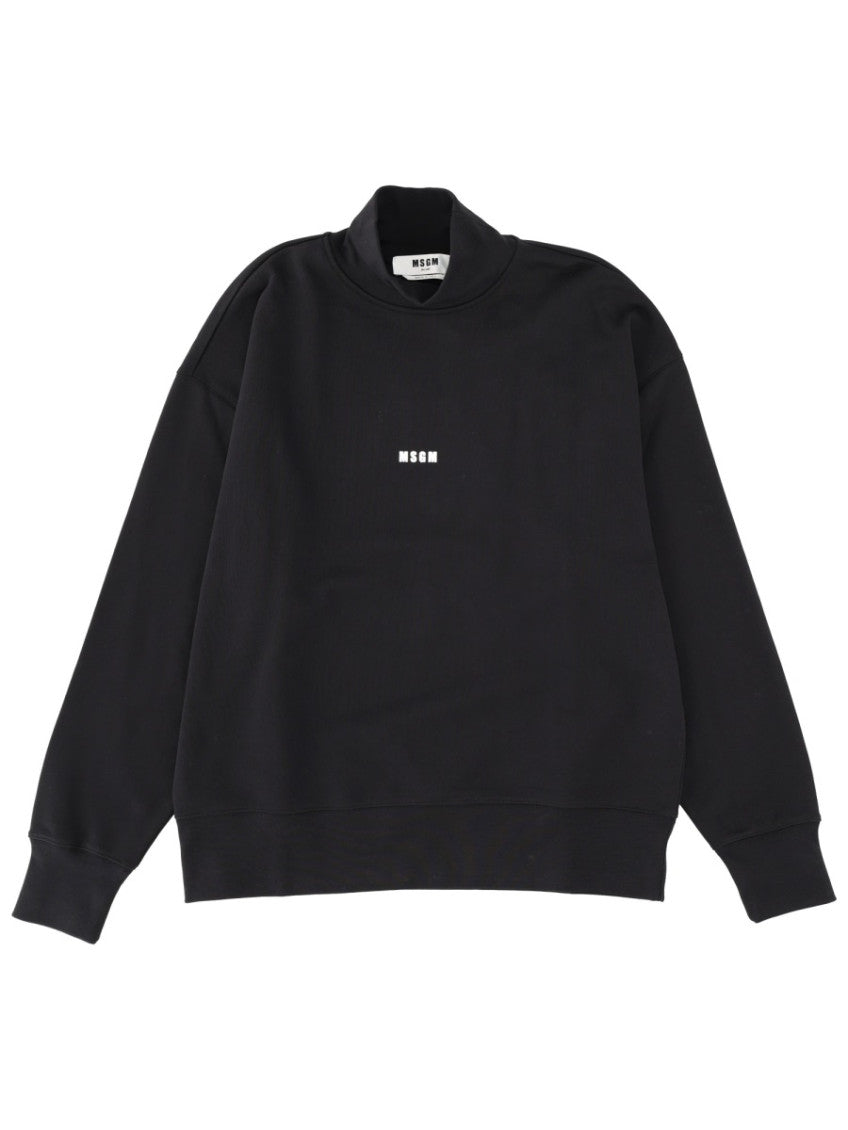 Black Mock Collar Sweatshirt 1