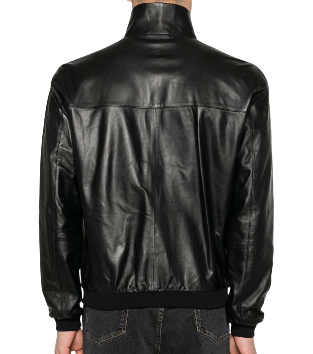 Black Solid Regular Jacket 2