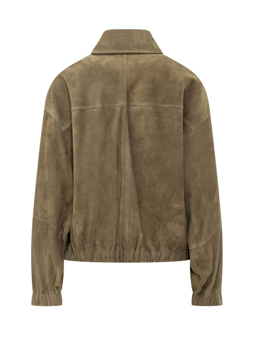 Olive Solid Shirt Collar Jacket 2