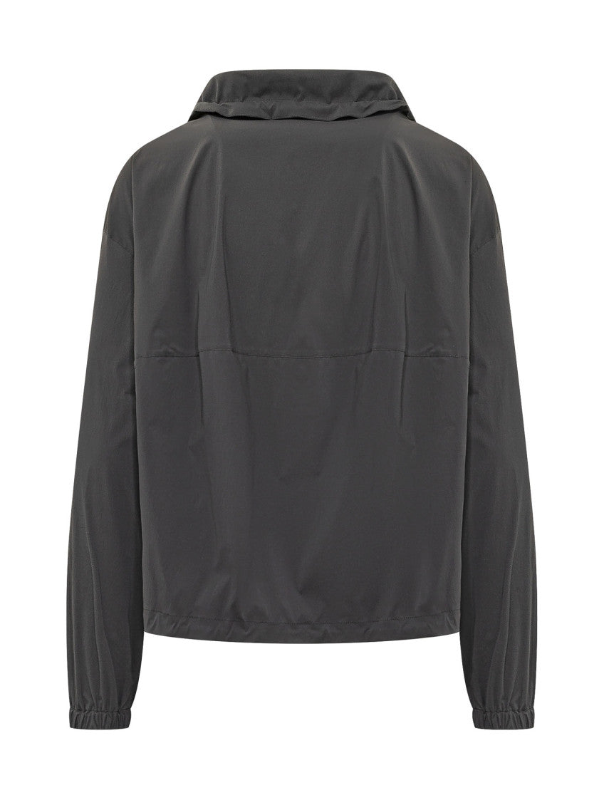 Black Solid Shirt Collar Jacket 2