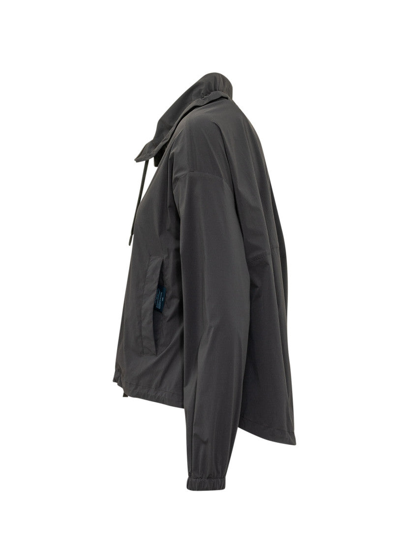 Black Solid Shirt Collar Jacket 3