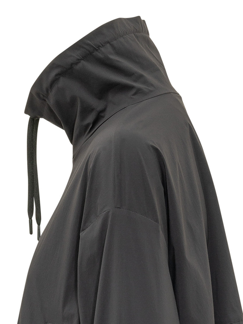 Black Solid Shirt Collar Jacket 4
