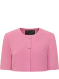 Pink Round Neck Crop Jacket 1