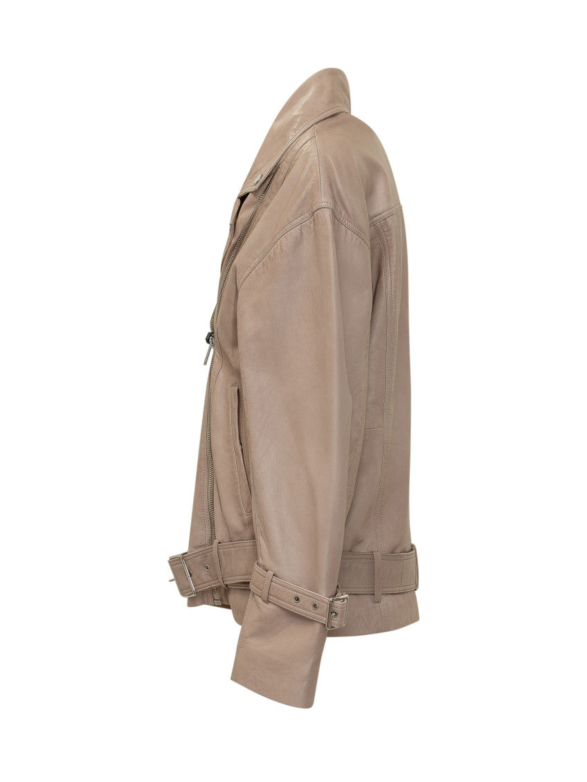Beige Solid Notched Lapel Jacket 3