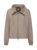 Beige Solid Shirt Collar Jacket 1