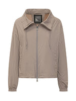 Beige Solid Shirt Collar Jacket 1