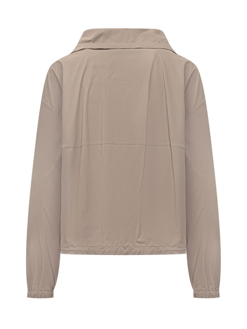 Beige Solid Shirt Collar Jacket 2