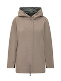 Beige Solid Hood Jacket 1