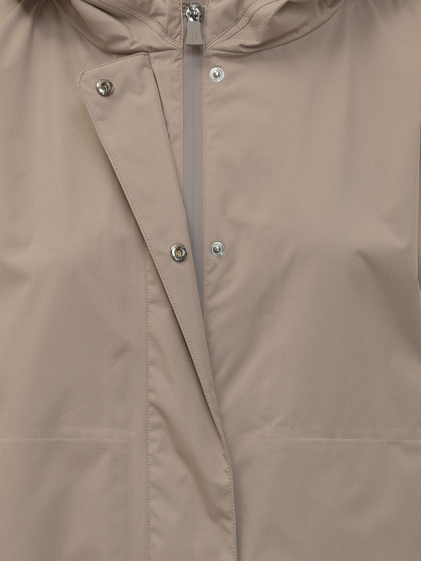 Beige Solid Hood Jacket 4