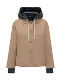 Beige Solid Hood Jacket 1