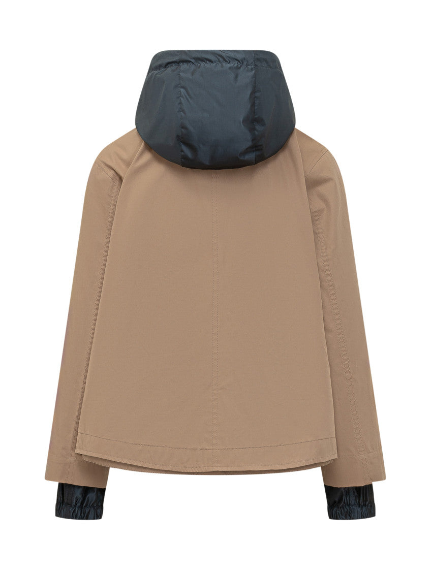 Beige Solid Hood Jacket 2