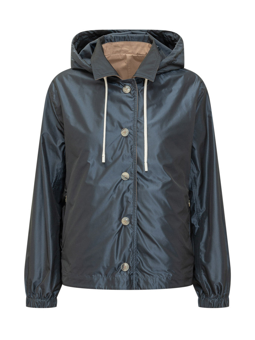 Beige Solid Hood Jacket 4