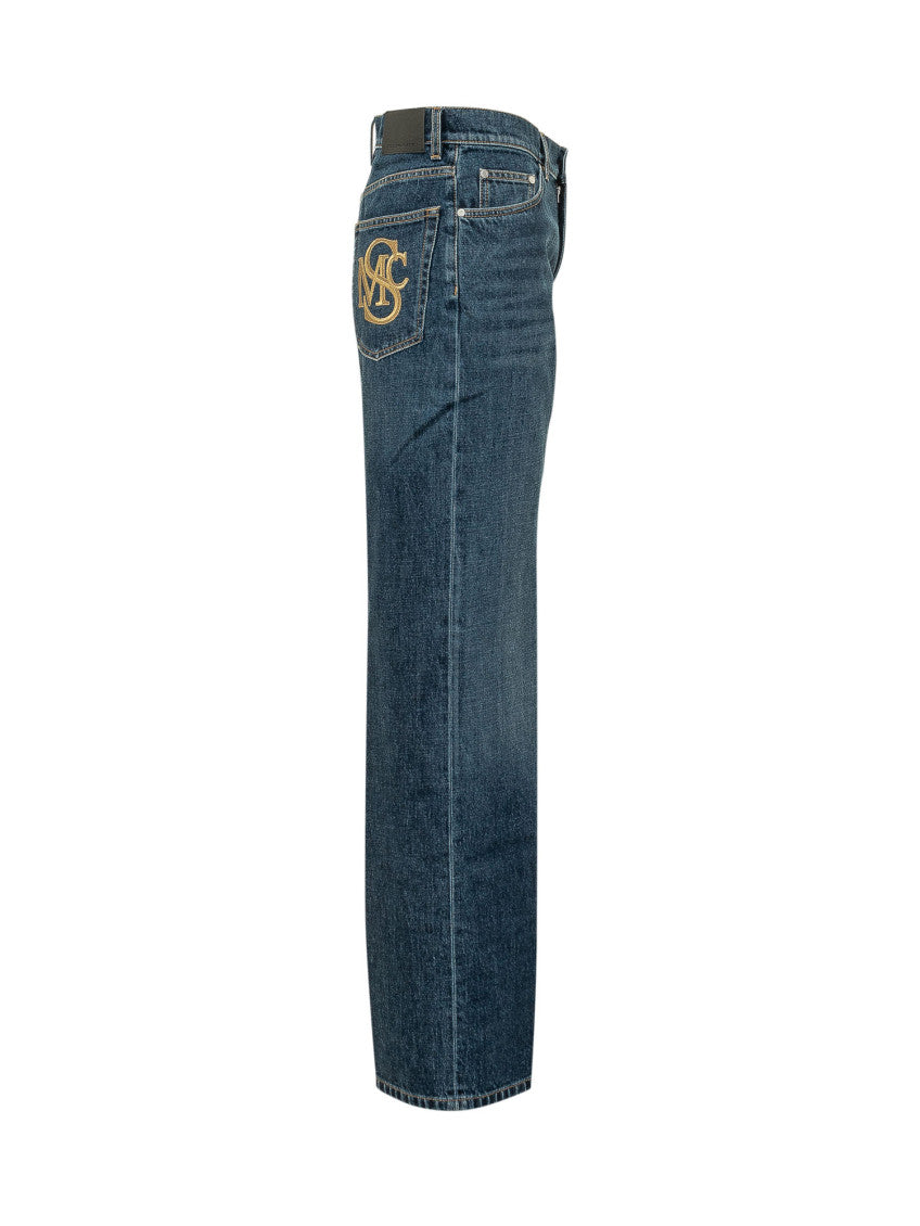 Blue Straight High Rise Jeans 3