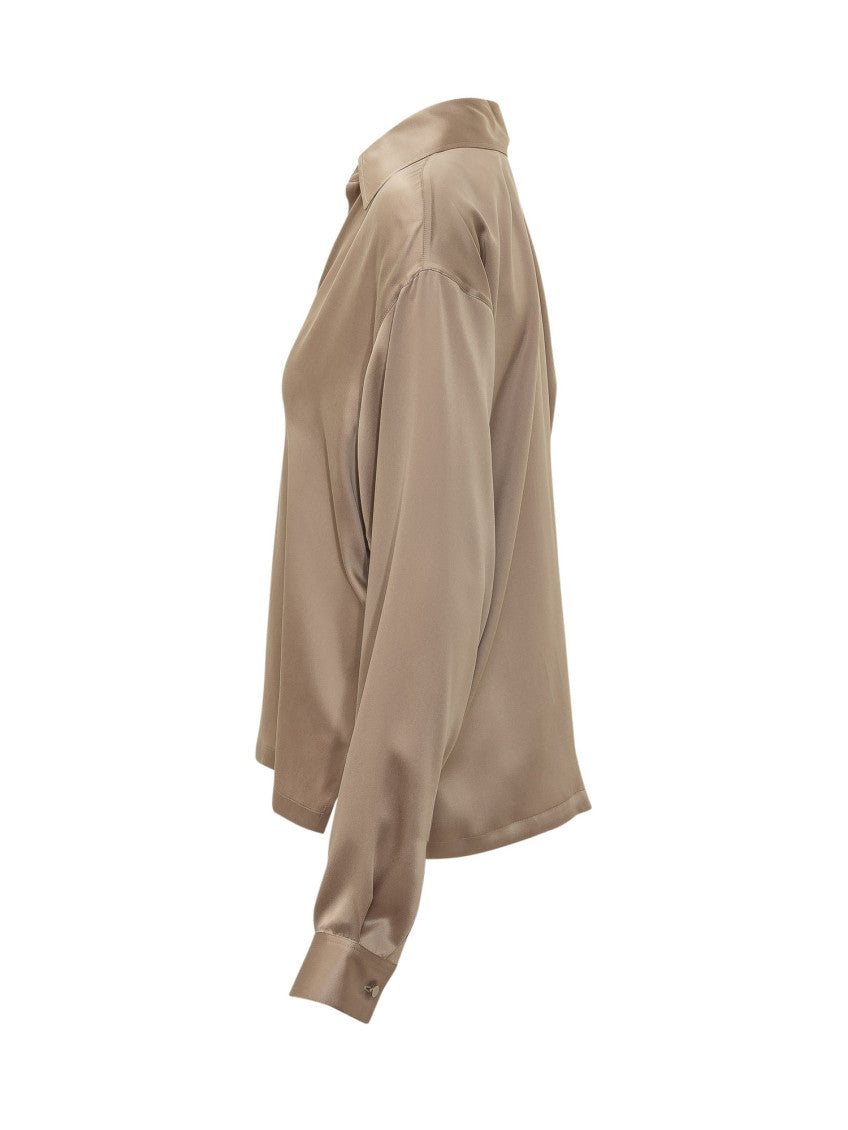 Beige Solid Shirt Collar Polo 3