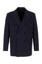 Navy Blue Peaked Lapel Blazer 1