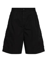 Black Solid Cargo Shorts 1