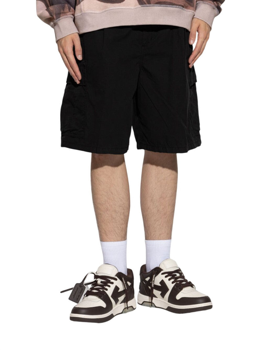 Black Solid Cargo Shorts 2