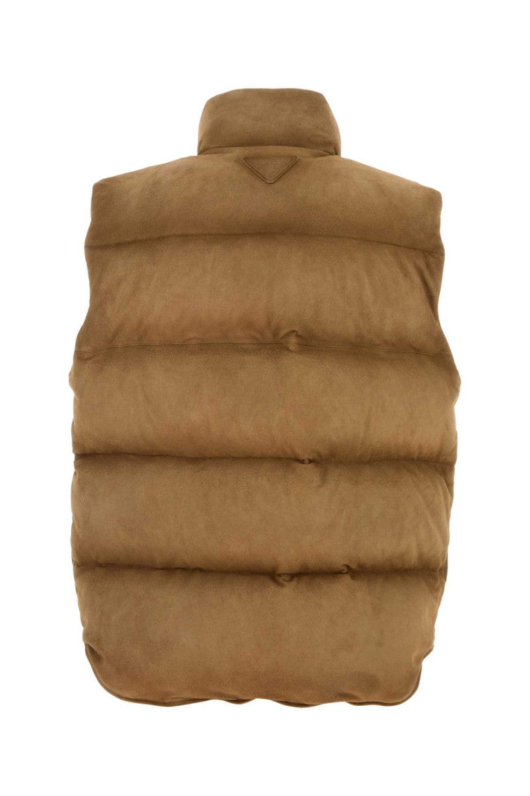 Brown Solid Sleeveless Jacket 2