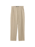 Beige Straight Solid Pants 1