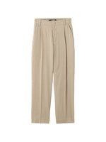 Beige Straight Solid Pants 1