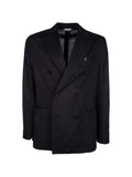 Dark Blue Peaked Lapel Blazer 1