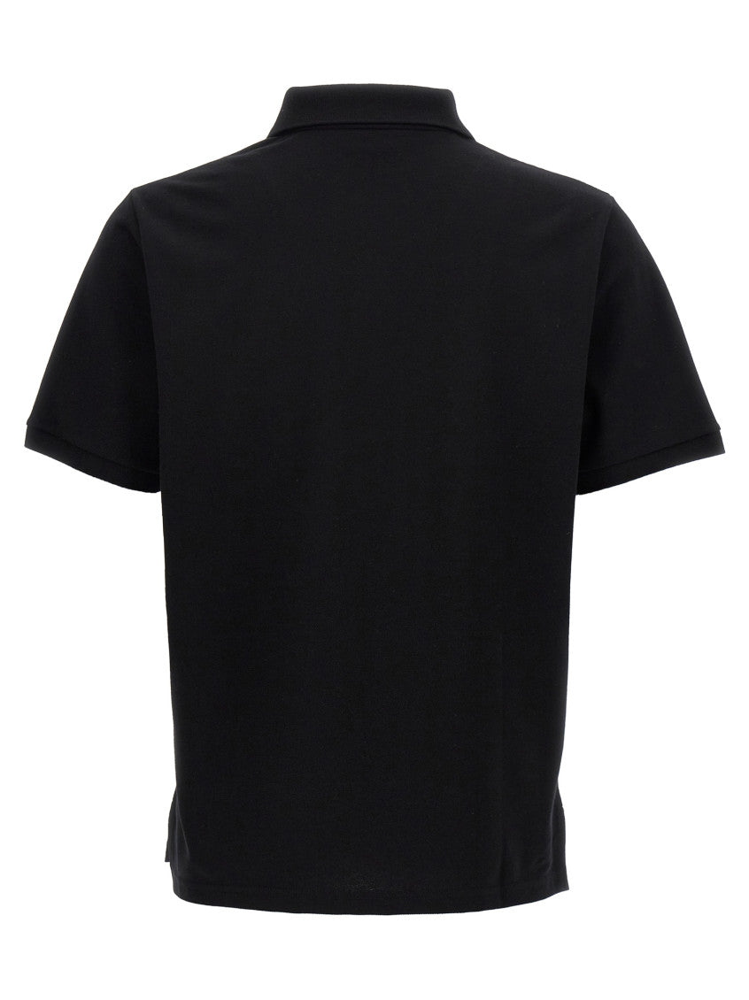 Black Logo embroidery polo shirt 2