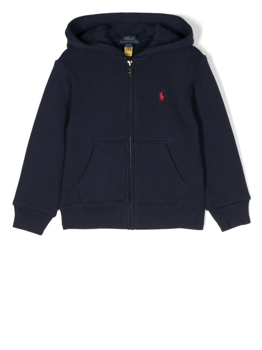 Boys Blue Logo-embroidered Hoodie 1