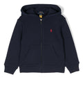 Boys Blue Logo-embroidered Hoodie 1
