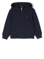 Boys Blue Logo-embroidered Hoodie 1