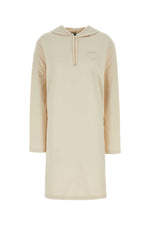 Cream stretch cotton sweatshirt dress 1
