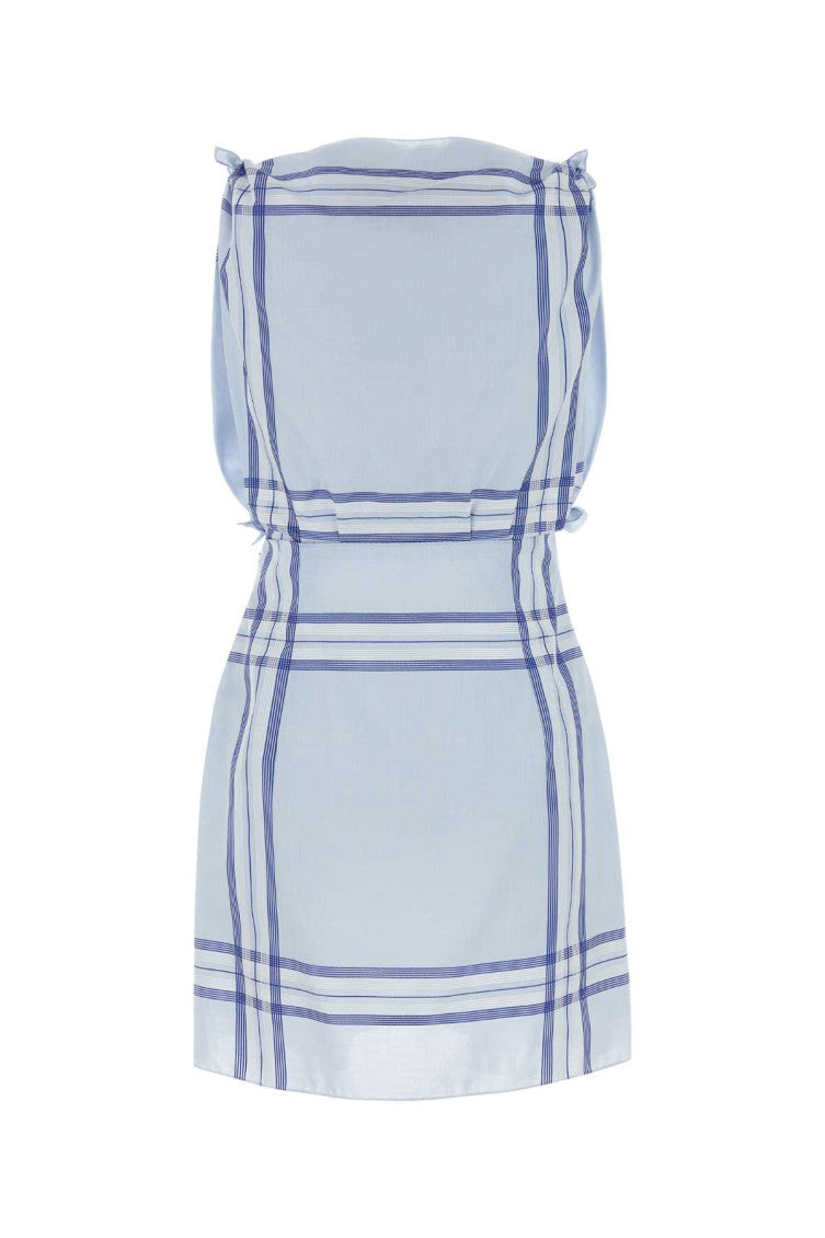 Light Blue Embroidered Cotton Mini Dres 2